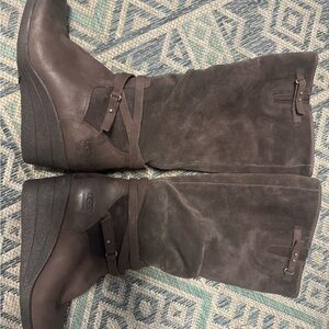 UGG Dark Brown Suede Tall Boots